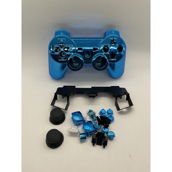 Blue Full Housing Shell Cover & Buttons Kit Replacement For PS3 - Picture 1 of 5